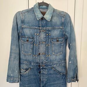 Ralph Lauren Double RL Blue Denim Jumpsuit